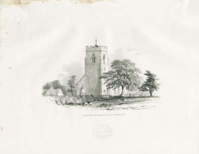 Drayton Bassett Church: Lithographie (vignettierte), nd [ca. 1825-30] (Druck) von School English