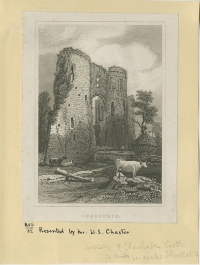 Ingestre - Schloss (Stahlstich) von School English