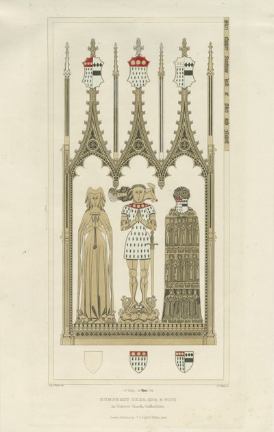 Innenraum der Okeover Kirche - Denkmal für Humphrey Oker von School English