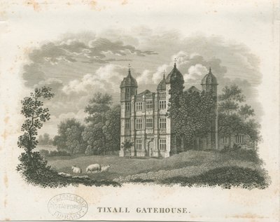 Tixall Hall - Torhaus: Gravur von School English
