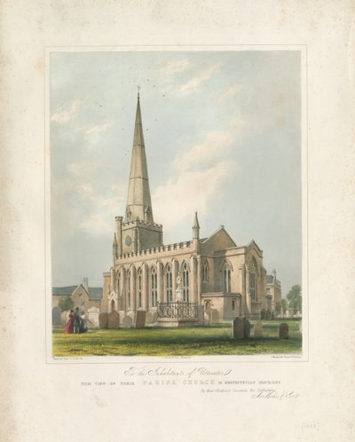 Uttoxeter Church [Neu]: gemalte Lithographie, nd [ca. 1828] (Druck) von School English
