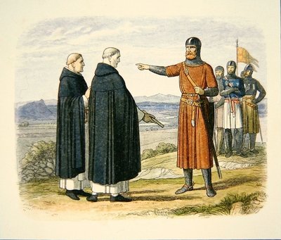 William Wallace lehnt Friedensvorschläge der Dominikanermönche vor der Schlacht von Stirling Bridge ab von School English