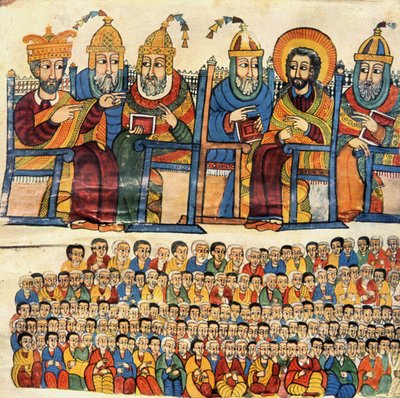 Konzil von Nicäa (Iznik) abgehalten 325 auf Befehl von Kaiser Konstantin I. von School Ethiopian