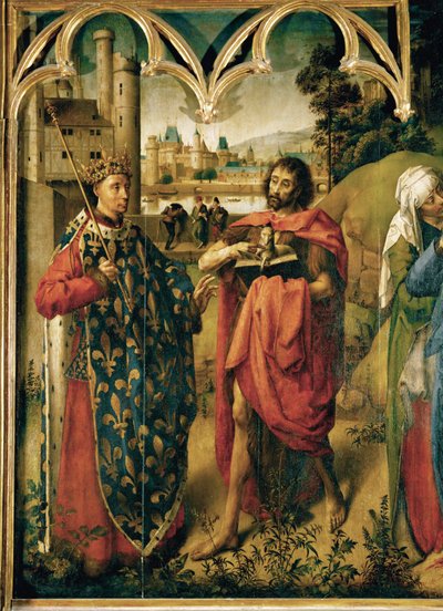 Ludwig IX., Der Heilige mit Johannes dem Täufer von School Flemish