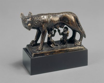 Romulus und Remus, gesäugt von einer Wölfin von School Florentine