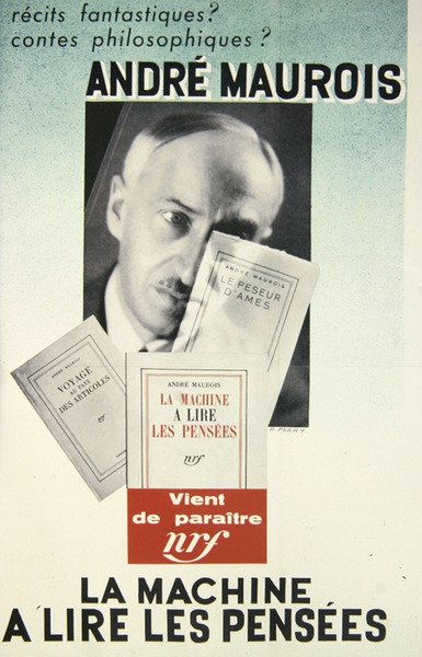 Plakat zur Werbung für einen Roman von Andre Maurois, 