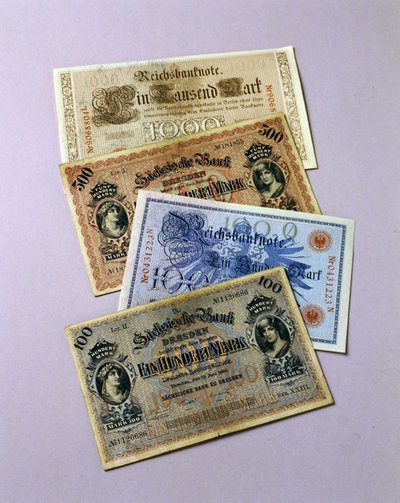Deutsche Banknoten im Umlauf von 1876-1917 von School German