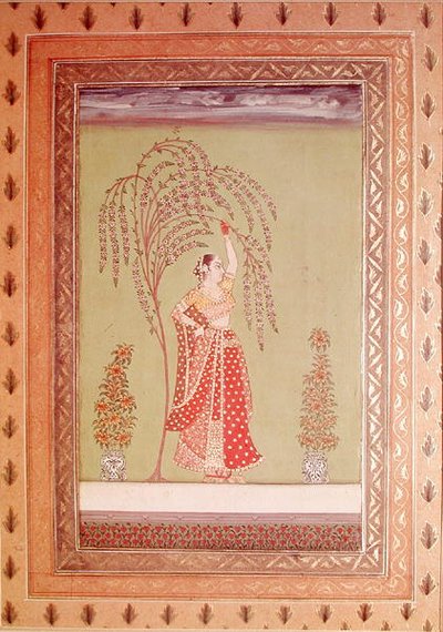 Eine Frau unter einem Baum von School Indian