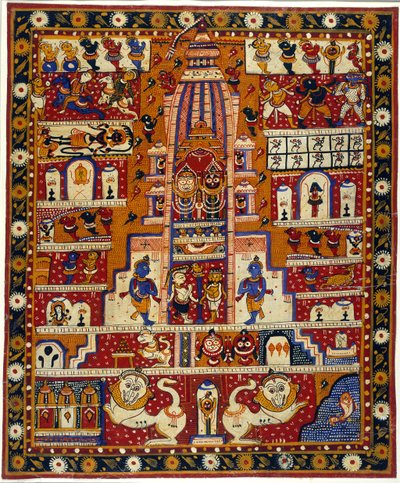 Diagramm des Jagannath-Tempels, ca. 1930 von School Indian