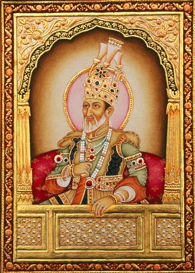 Mughal Miniaturmalerei Bahadur Shah Zafar von School Indian