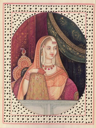 Porträt von Jodhabai, Hauptkönigin von Kaiser Akbar (1542-1605) von School Indian