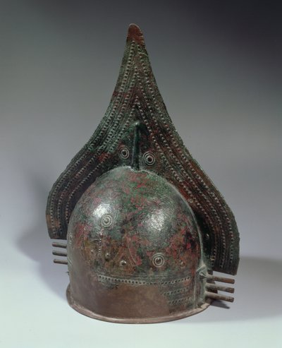 Bronzehelm, Villanovanische Periode, 2. Hälfte des 8. Jahrhunderts v. Chr. von School Italian