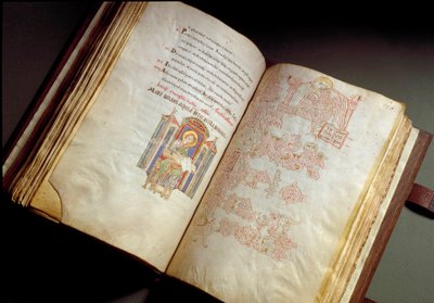 Evangelium. Codex aus dem Kloster Farfa. (Ms. E 16 folii 149v. 150r.) Rom, Biblioteca Vallicelliana von School Italian