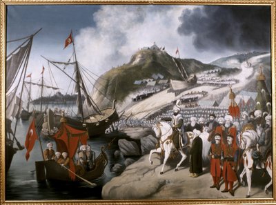 Osmanisches Reich: Start der Schiffe von Sultan Mehmet dem Eroberer zum Goldenen Horn von School Ottoman
