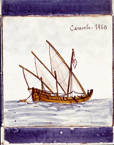 Darstellung einer Karavelle der portugiesischen Flotte von School Portuguese