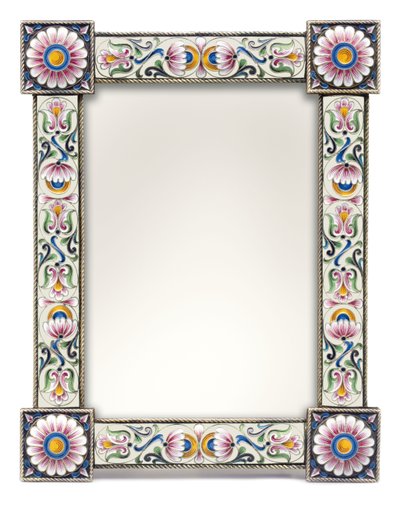 Ein versilberter und cloisonné emaillierter Fotorahmen, ca. 1900 (versilbert, cloisonné Emaille) von School Russian