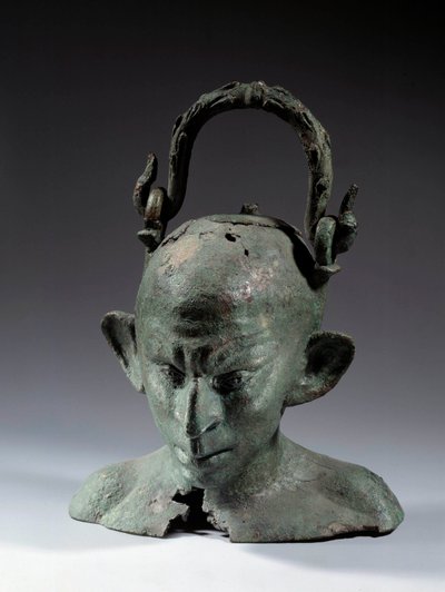 Bronzekopf-Vase: Büste eines syrischen Sklaven (?). 2. oder 3. Jahrhundert n. Chr. Paris, Louvre von School Syrian