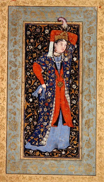 Tänzerin mit Taschentüchern in jeder Hand, ca. 1560 von School Uzbek