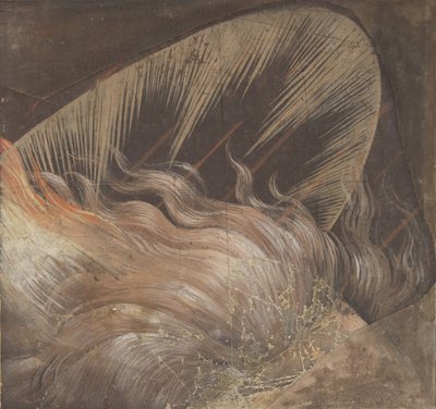Kopf eines Apostels umgeben von einer Zunge aus Feuer und einem Nimbus: Fragment, 1500-50 von School of Raphael.