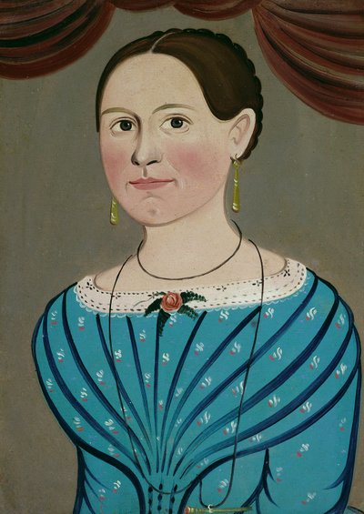 Frau in einem blauen Kleid von School of William Matthew Prior