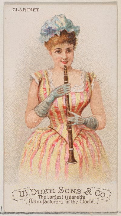 Klarinette, aus der Serie Musikinstrumente N82 für Duke-Zigaretten, 1888 von Schumacher and Ettlinger