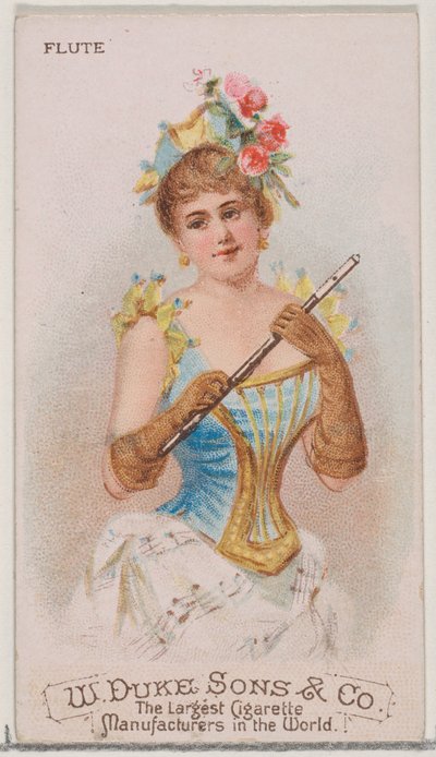 Flöte, aus der Serie Musikinstrumente N82 für Duke-Zigaretten, 1888 von Schumacher and Ettlinger