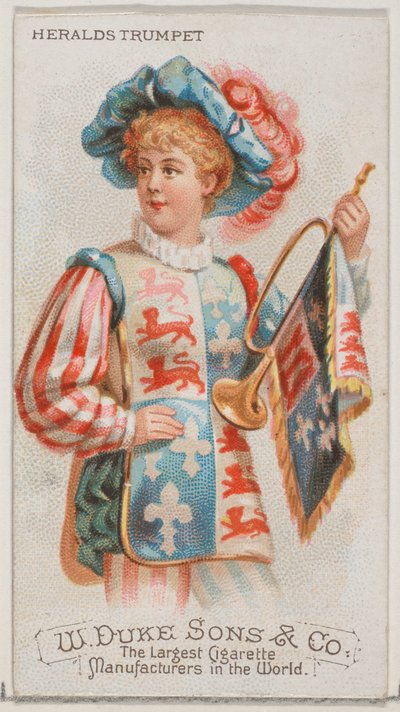 Heroldstrompete, aus der Serie Musikinstrumente N82 für Duke-Zigaretten, 1888 von Schumacher and Ettlinger