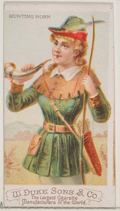 Jagdhorn, aus der Serie Musikinstrumente N82 für Duke-Zigaretten, 1888 von Schumacher and Ettlinger