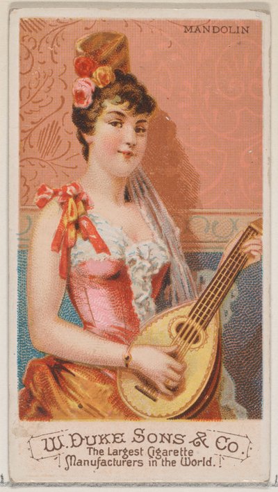 Mandoline, aus der Serie Musikinstrumente N82 für Duke-Zigaretten, 1888 von Schumacher and Ettlinger