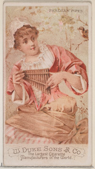 Panflöte, aus der Serie Musikinstrumente N82 für Duke-Zigaretten, 1888 von Schumacher and Ettlinger