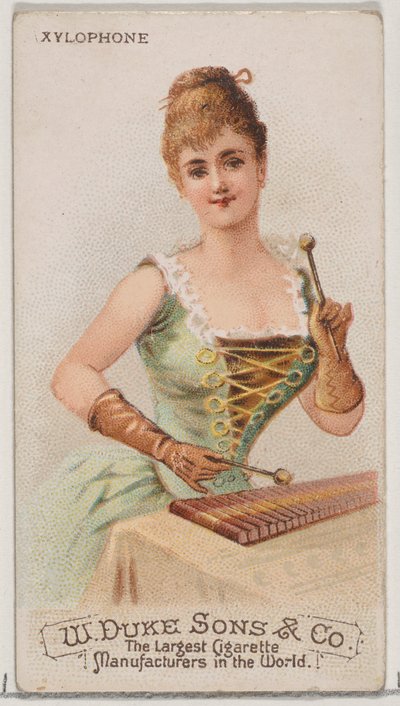 Xylophon, aus der Serie Musikinstrumente N82 für Duke-Zigaretten, 1888 von Schumacher and Ettlinger