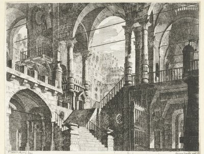 Gebäude mit Rundbögen und Säulen von Scipione Daretti