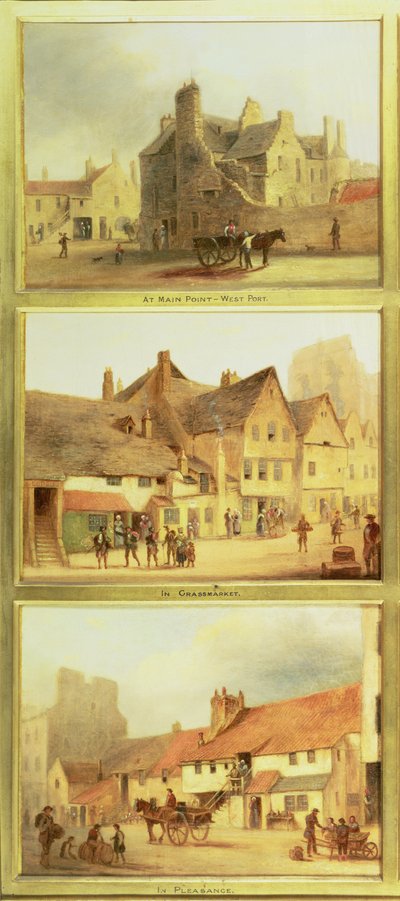 Main Point West Port, Grassmarket und Pleasance (Detail) von Scottish School