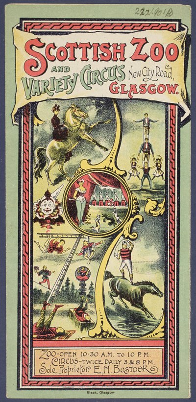 Werbebroschüre für den Scottish Zoo und Variety Circus, ca. 1890 von Scottish School