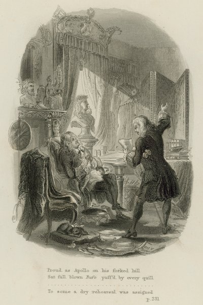 Szene aus Epistel an Doktor Arbuthnot, von Alexander Pope (Gravur) von Scottish School