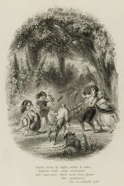 Szene aus Ode on Solitude von Alexander Pope (Stich) von Scottish School