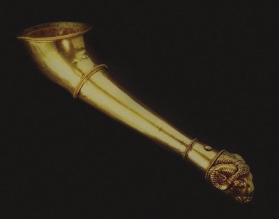 Rhyton-Trinkhorn endend in einem Widderkopf, Mitte des 5. Jahrhunderts v. Chr. von Scythian Art.