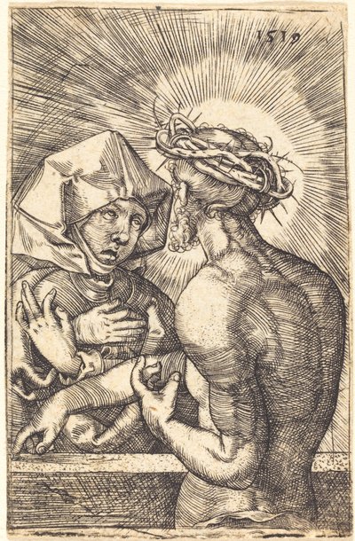 Christus mit Dornenkrone spricht mit seiner Mutter von Sebald Beham