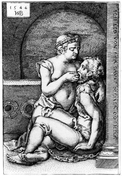Cimon und Pero, 1544 von Sebald Beham