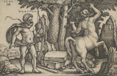 Herkules tötet Nessus, aus Die Arbeiten des Herkules, 1542 von Sebald Beham