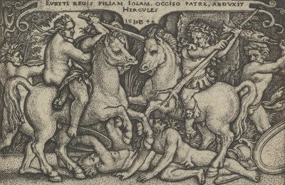 Herkules entführt Iole, aus Die Arbeiten des Herkules, 1544 von Sebald Beham
