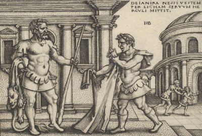 Lichas bringt das Gewand des Nessus zu Herkules, aus Die Arbeiten des Herkules von Sebald Beham