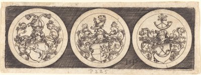 Drei Medaillen mit Wappen von Sebald Beham