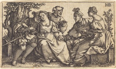 Zwei Liebespaare mit Clown von Sebald Beham