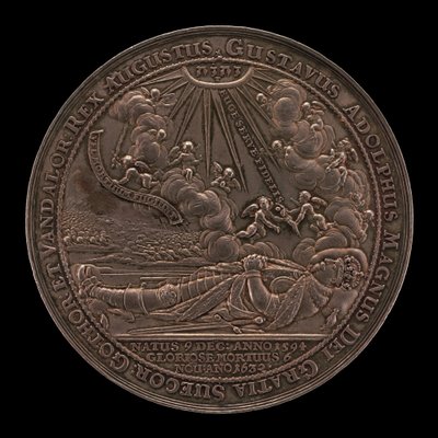 Tod von Gustav II. Adolf, 1594-1632, König von Schweden 1611 [Vorderseite], 1634 von Sebastian Dadler