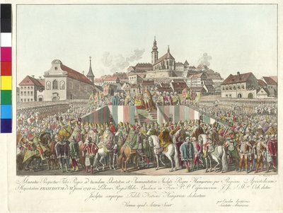 Krönung von Kaiser Franz II. zum König von Ungarn in Budapest am 6. Juni 1792 von Sebastian Mansfeld