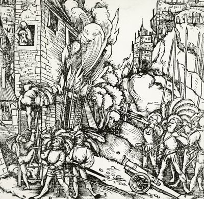 Belagerung von Karthago, Gravur aus Universalis Cosmographia von Sebastian Munster (1488-1552). Deutschland von Sebastian Munster