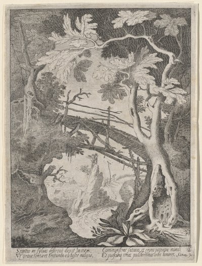 Felsige Landschaft mit der Versuchung Christi von Sebastian Vrancx
