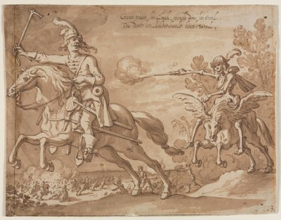 Tod auf dem Pferd jagt einen fliegenden Ritter von Sebastian Vrancx