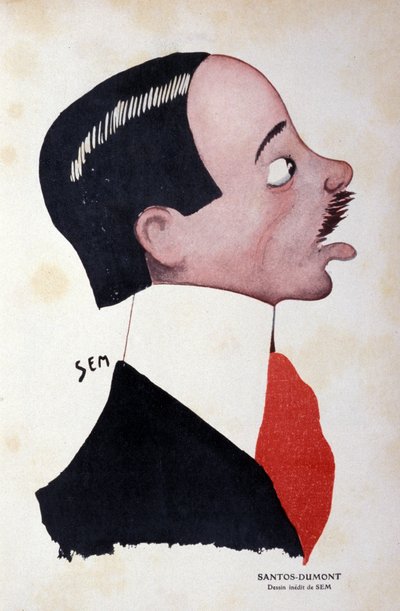 Porträt von Alberto Santos-Dumont (1873-1932), brasilianischer Ingenieur und Luftfahrtpionier von Sem (1863-1934) von Sem